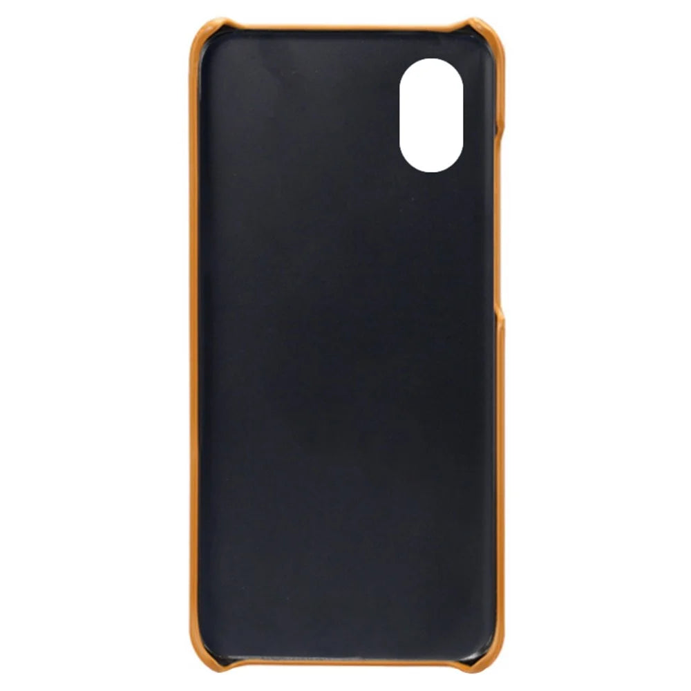 For Samsung Galaxy A23e Scratch Resistance Dual Card Slots Holder Protective Phone Case PU Leather Coated Hard PC Phone Shell - Orange - 4