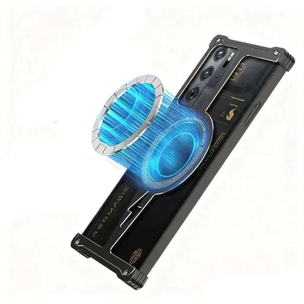 Magnetic Case for ZTE nubia Red Magic 10 Pro 5G / 10 Prо+ 5G / 10S Pro 5G / 10S Pro+ 5G / 9 Pro 5G / 9 Pro+ 5G / 9S Pro 5G / 9S Pro+ 5G Kickstand Frameless Phone Cover - Black - 3