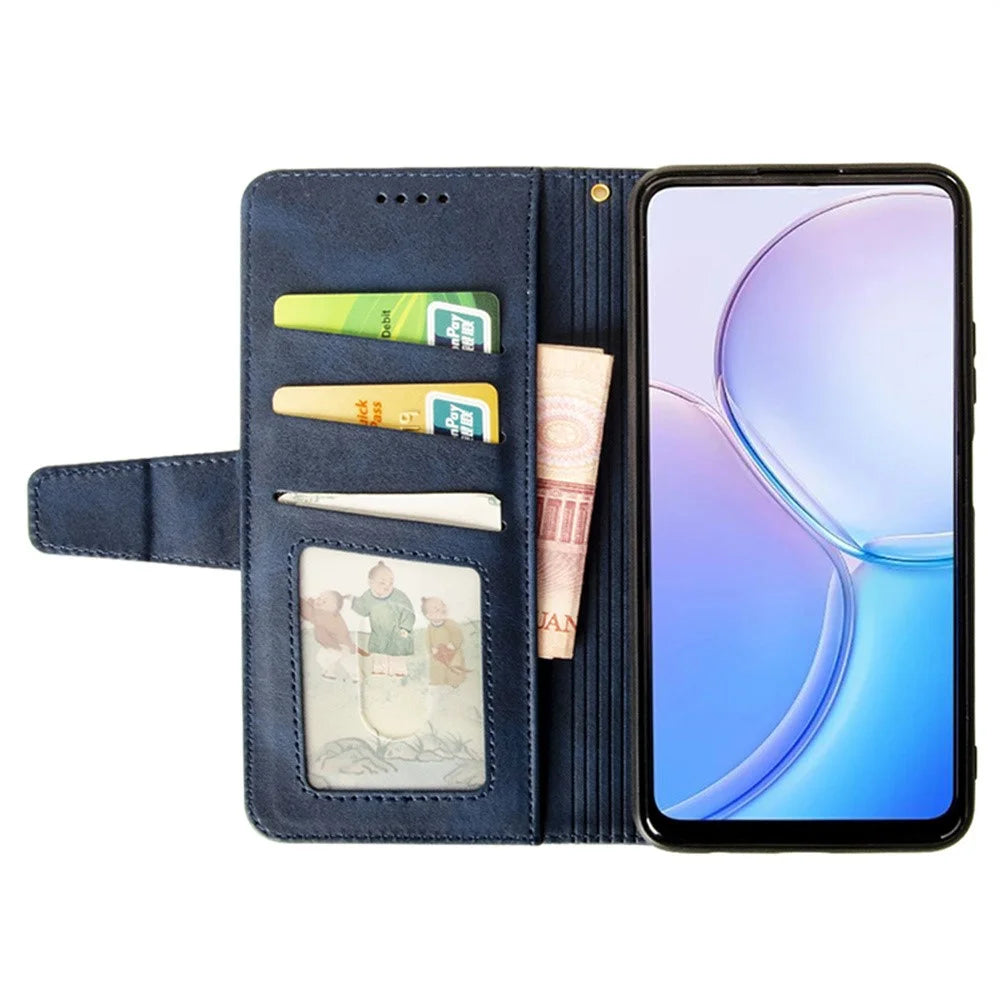 IDEWEI For OnePlus Nord CE5 5G / Ace 5 Racing 5G Case Leather Wallet Phone Cover Stand Calf Texture - Blue - 2