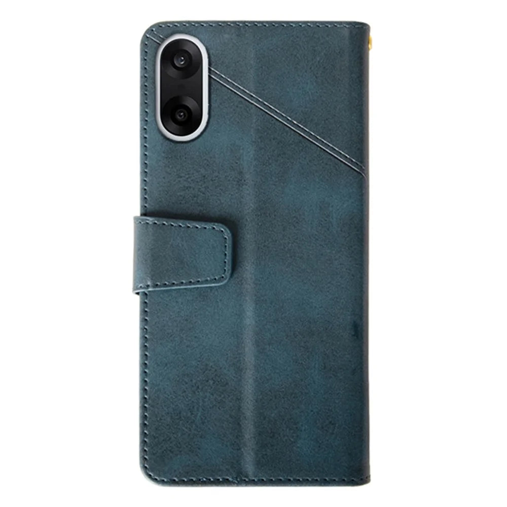 IDEWEI For OnePlus Nord CE5 5G / Ace 5 Racing 5G Case Leather Wallet Phone Cover Stand Calf Texture - Blue - 5