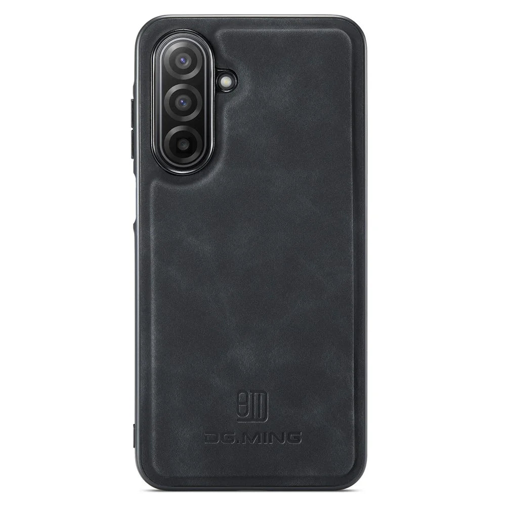 DG.MING For Samsung Galaxy A18 5G / A18 4G / A17 5G / A17 4G Case PU Leather Covered PC + TPU Hybrid Phone Shell - Black - 1