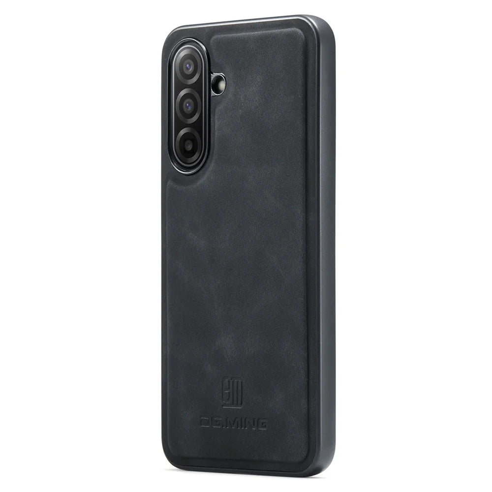 DG.MING For Samsung Galaxy A18 5G / A18 4G / A17 5G / A17 4G Case PU Leather Covered PC + TPU Hybrid Phone Shell - Black - 2