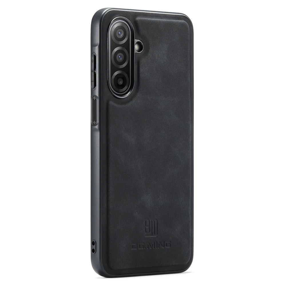 DG.MING For Samsung Galaxy A18 5G / A18 4G / A17 5G / A17 4G Case PU Leather Covered PC + TPU Hybrid Phone Shell - Black - 3