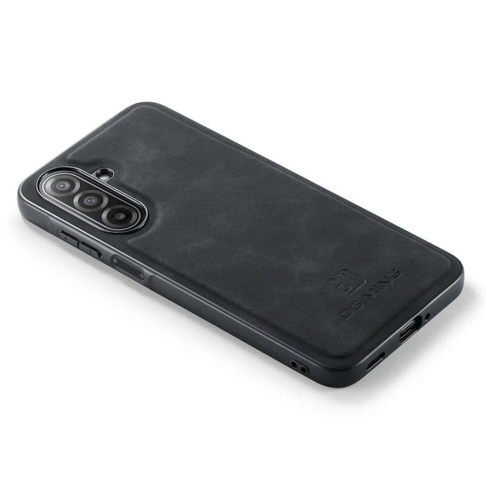 DG.MING For Samsung Galaxy A18 5G / A18 4G / A17 5G / A17 4G Case PU Leather Covered PC + TPU Hybrid Phone Shell - Black - 6