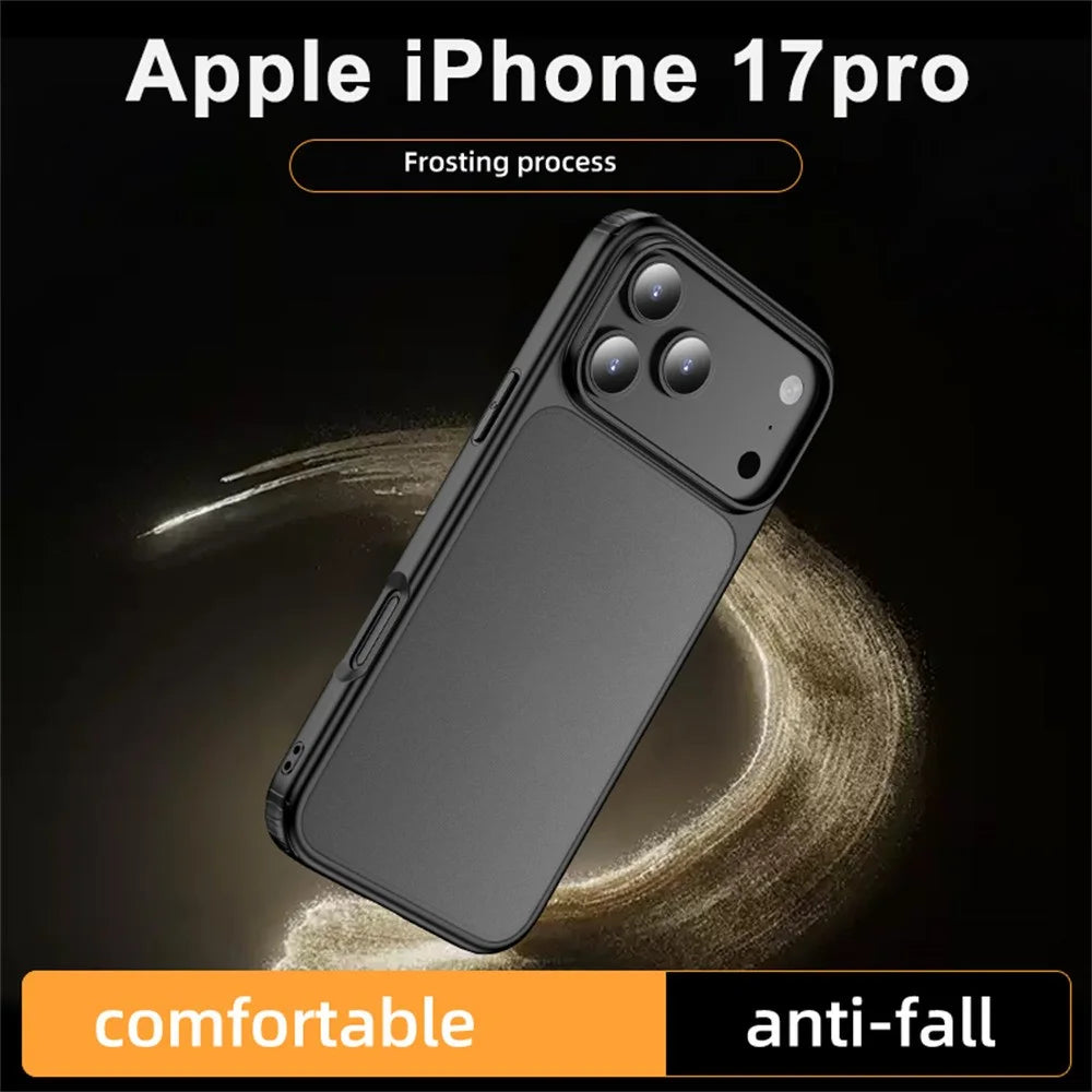For iPhone 17 Pro Case Airbag Anti Drop TPU PC Phone Back Cover - Matte Black - 2
