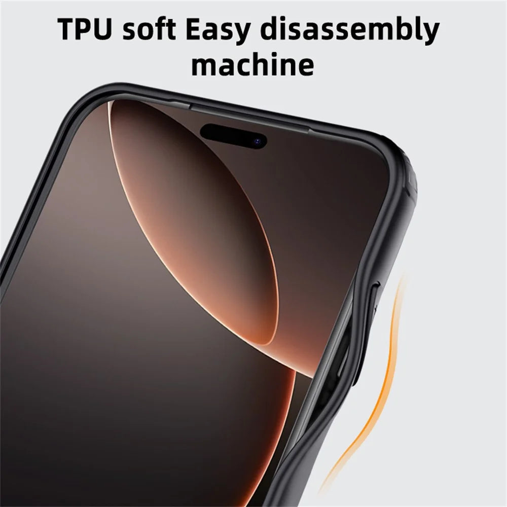 For iPhone 17 Pro Case Airbag Anti Drop TPU PC Phone Back Cover - Matte Black - 5