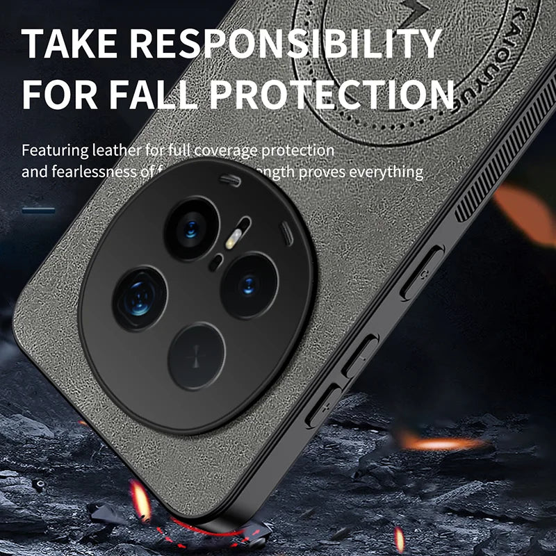 WANLONFENG For Honor Magic8 Pro 5G Magnetic Case  SD Series PC TPU Phone Cover with 2Pcs Screen Film - Grey - 4
