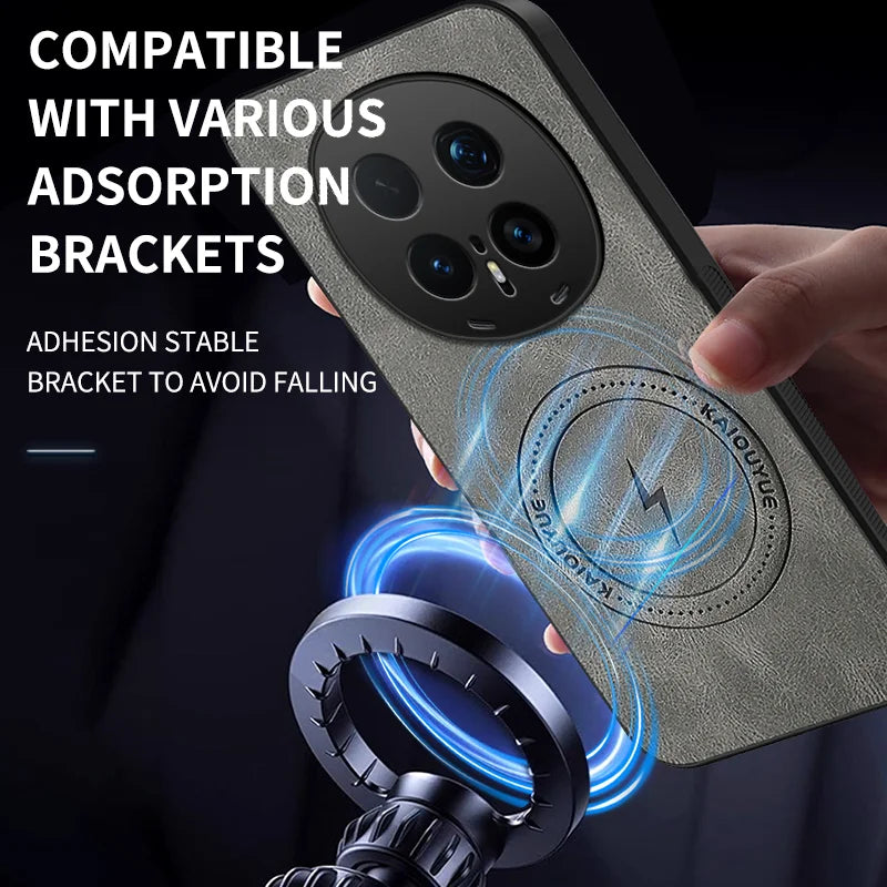 WANLONFENG For Honor Magic8 Pro 5G Magnetic Case  SD Series PC TPU Phone Cover with 2Pcs Screen Film - Grey - 6