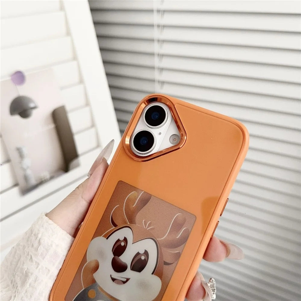 For iPhone 17 Smart E-Ink Phone Case 4 Color HD 4 inch Display NFC DIY Customized Screen - Orange - 3