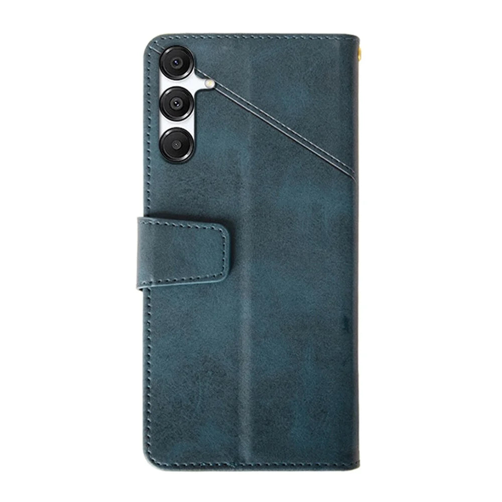 IDEWEI For Samsung Galaxy A18 5G / A18 4G / A17 5G / A17 4G Case Leather Wallet Phone Cover Stand Calf Texture - Blue - 5