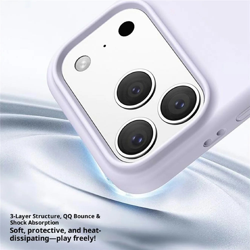 For iPhone 18 Pro / 17 Pro Magnetic Case PC + Liquid Silicone Anti-Scratch Phone Cover - Purple - 6