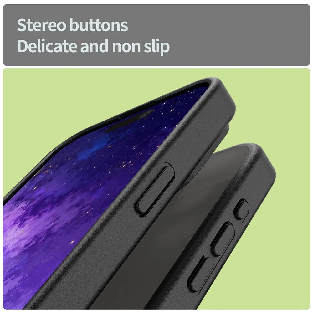 For iPhone 15 Pro Case TPU PC Hybrid Soft Edge Hard Shell Protective Cover Camera Protection Anti Slip Texture - Black - 4