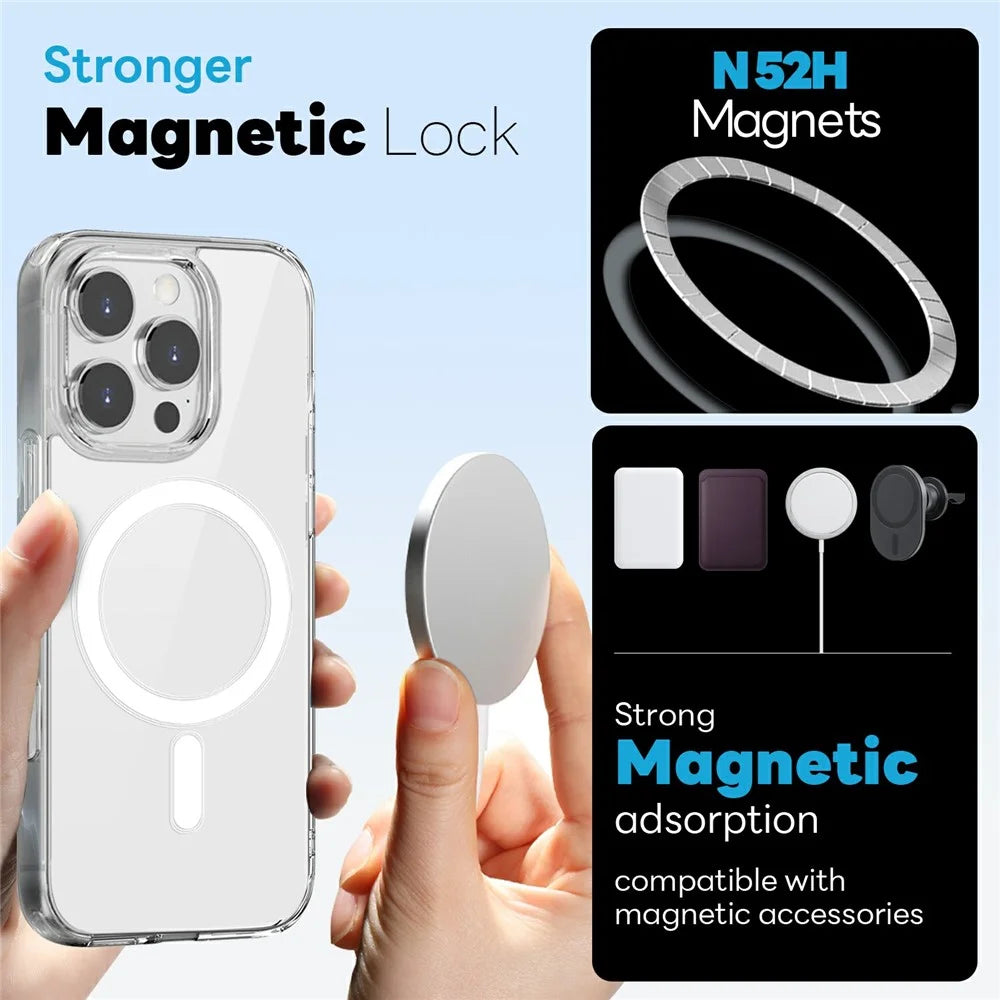NORTHJO 5 in 1 Set for iPhone 15 Pro Max Magnetic Case PC + TPU Phone Cover with 2 Front Screen Protector + 2 Lens Film - 2