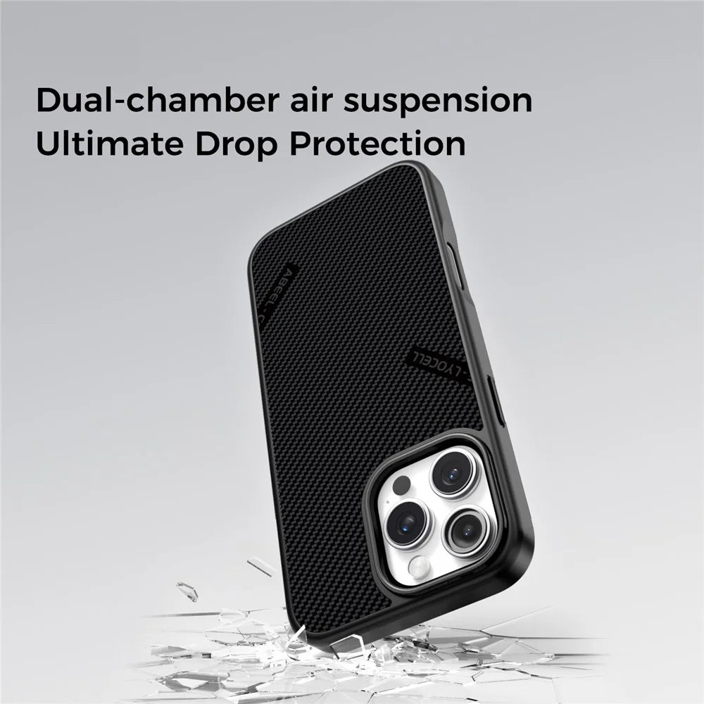 ABEEL CF-Lyocell Series For iPhone 16 Case Compatible with MagSafe Microfiber + PC + E-TPU Phone Cover - No.1 - 2