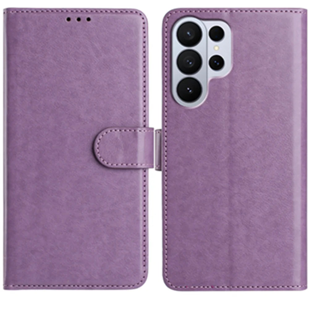 For Samsung Galaxy S26 Ultra Wallet Phone Case Stand PU Leather Folio Flip Cover with 8 Card Slot - Purple - 4