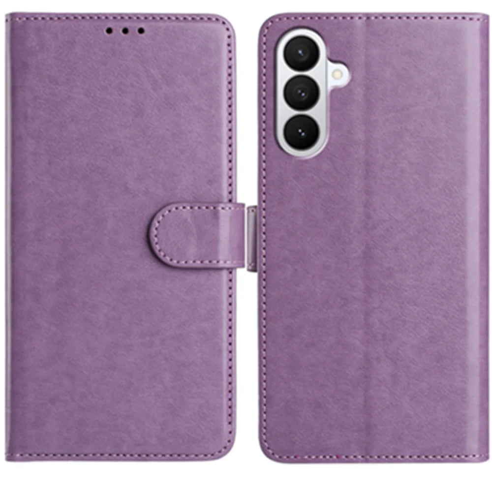 For Samsung Galaxy S26 Wallet Phone Case Stand PU Leather Folio Flip Cover with 8 Card Slot - Purple - 4
