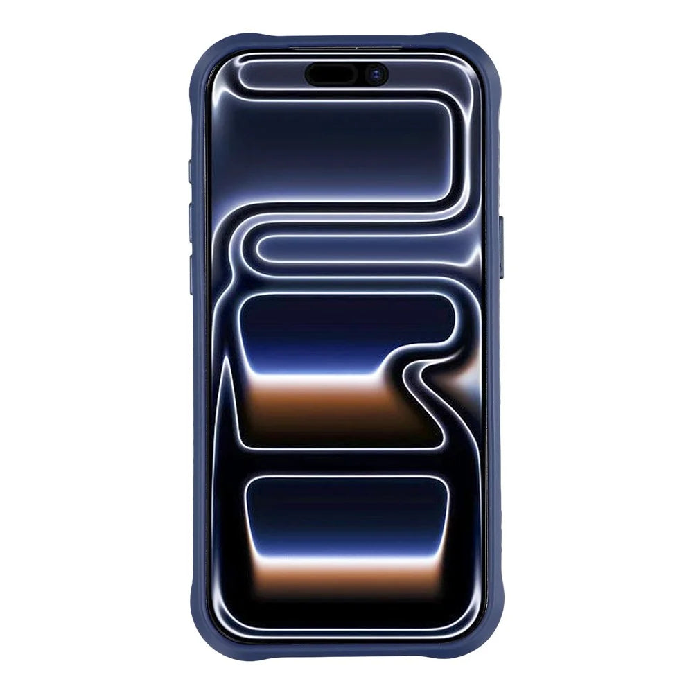 MUTURAL For iPhone 17 Pro Max Magnetic Case Leather Coated TPU + PC Phone Cover with Metal Camera Frame - Dark Blue - 2