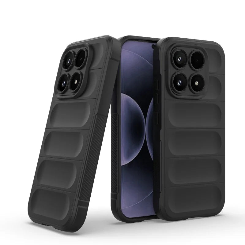 WANLONFENG For Xiaomi 17 TPU Case  HD Series Anti Slip Phone Cover with Tempered Glass - Black - 2