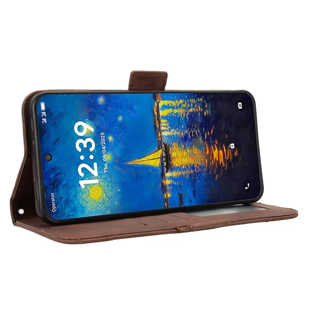 For TCL NxtPaper 60 Ultra 5G Leather Case Phone Wallet Cover with Multiple Card Slots - Brown - 3