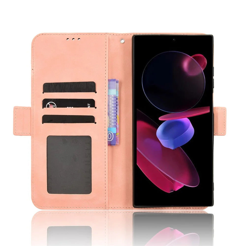 For Oukitel C62 / C62 Pro Leather Case Phone Wallet Cover with Multiple Card Slots - Pink - 2