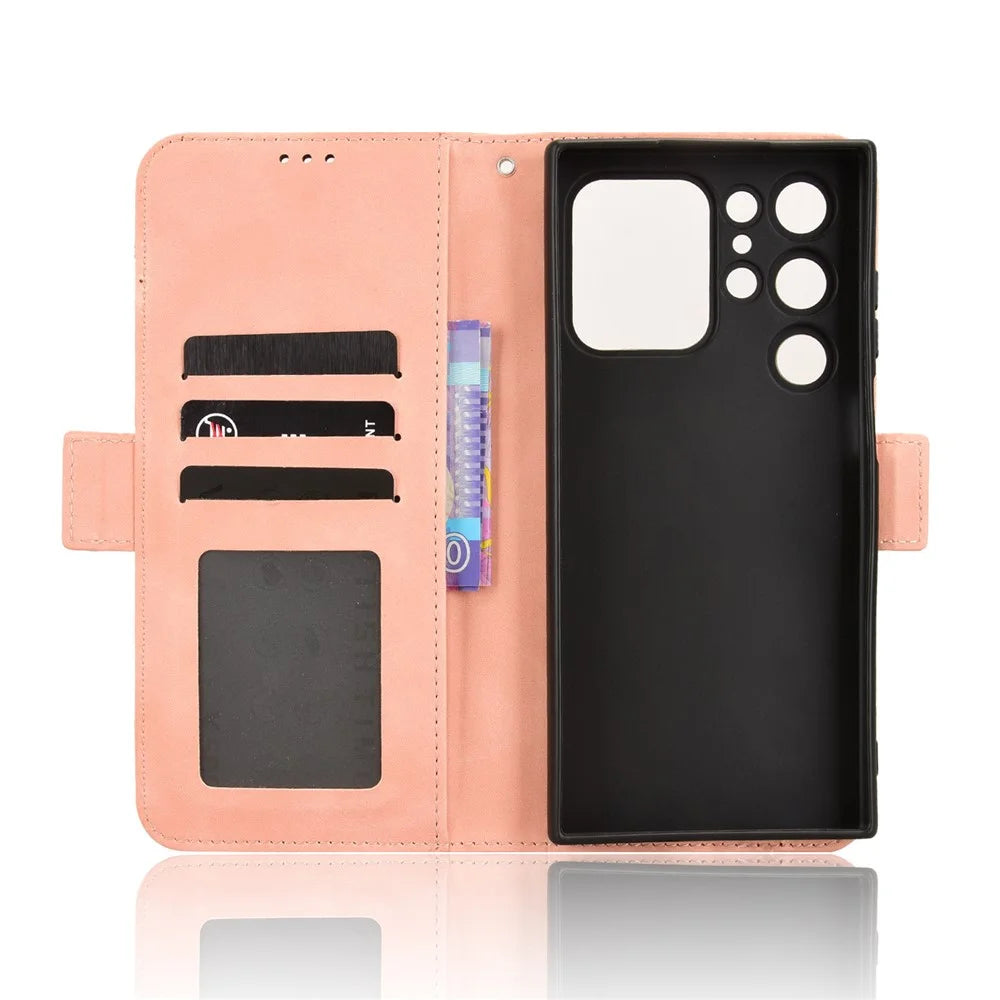 For Oukitel C62 / C62 Pro Leather Case Phone Wallet Cover with Multiple Card Slots - Pink - 4
