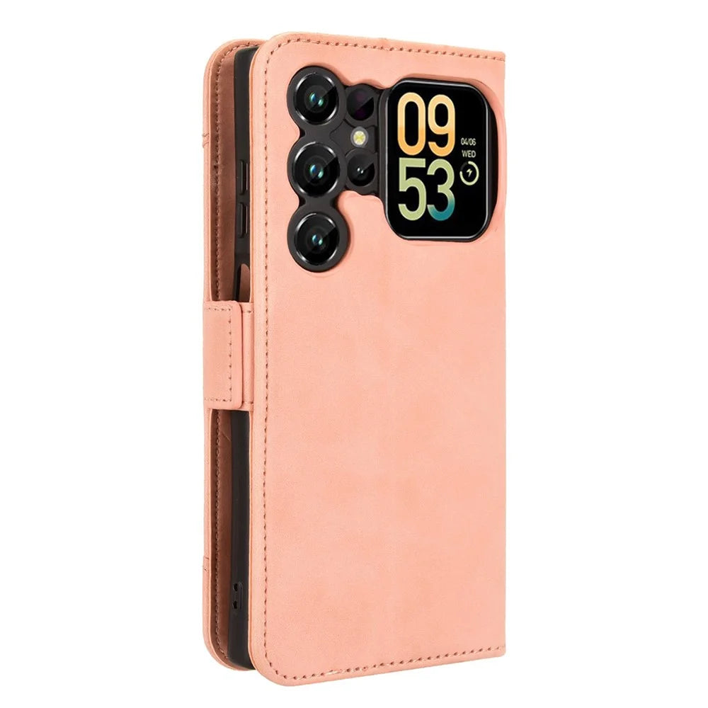 For Oukitel C62 / C62 Pro Leather Case Phone Wallet Cover with Multiple Card Slots - Pink - 7