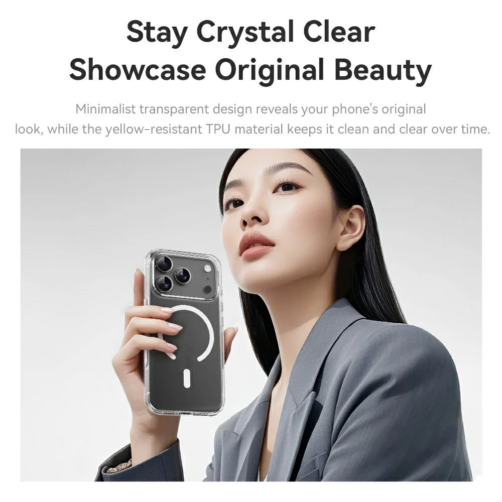 ROCK For iPhone 17 Pro Max Clear Phone Case Compatible with MagSafe PC + TPU Phone Cover - 3