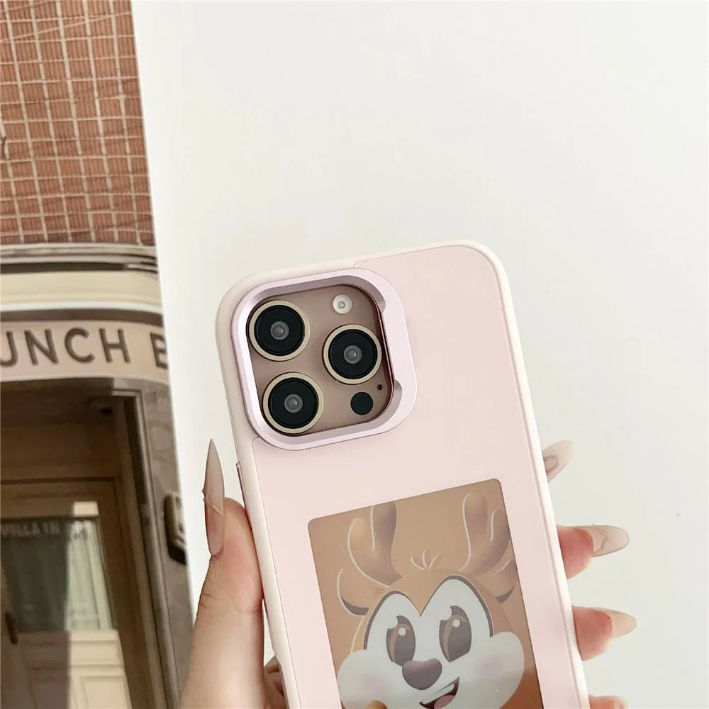 For iPhone 14 Pro Max Smart E-Ink Magnetic Case Lens Kickstand 4 Color HD 4 inch Display NFC DIY Customized Screen - Pink - 5