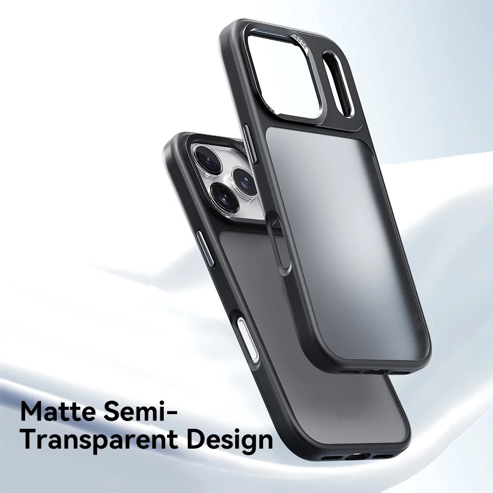 ROCK For iPhone 17 Pro Max Phone Case Skin-Touch PC+TPU Shockproof Back Cover - Black - 2