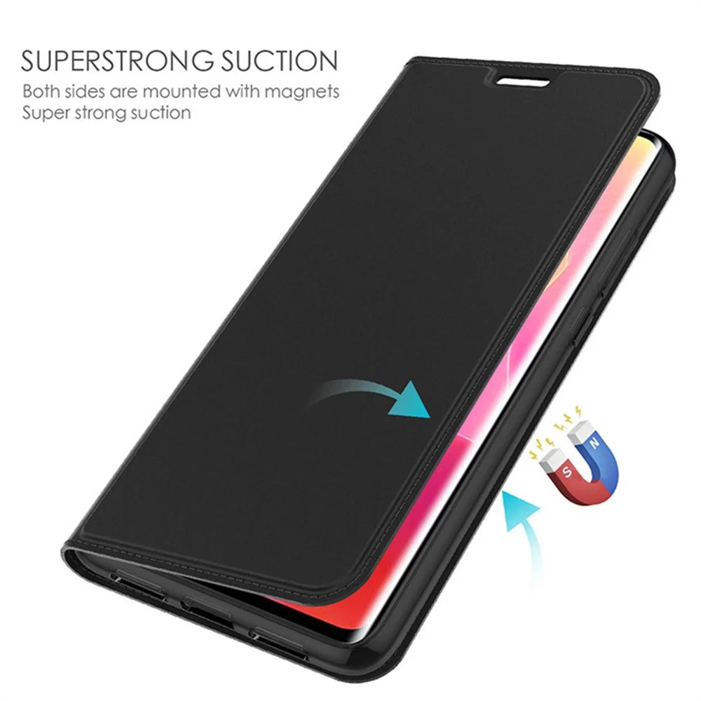 For iPhone 17 Pro Max Case PU Leather Phone Cover with Card Holder Stand - Black - 3