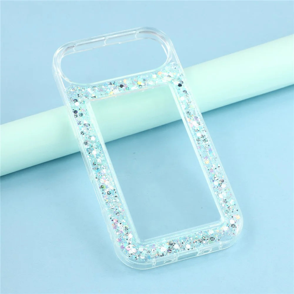For iPhone Air Case Glitter Epoxy Soft TPU Clear Back Cover - Green - 6