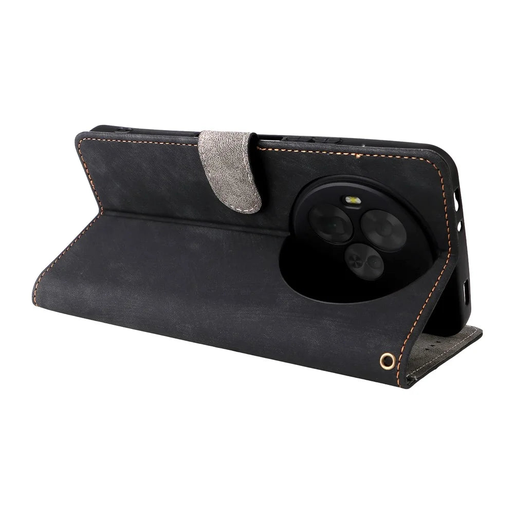 For TCL NxtPaper 60 Ultra 5G Case Wallet RFID Blocking PU Leather Phone Cover Stand with Strap - Black - 4