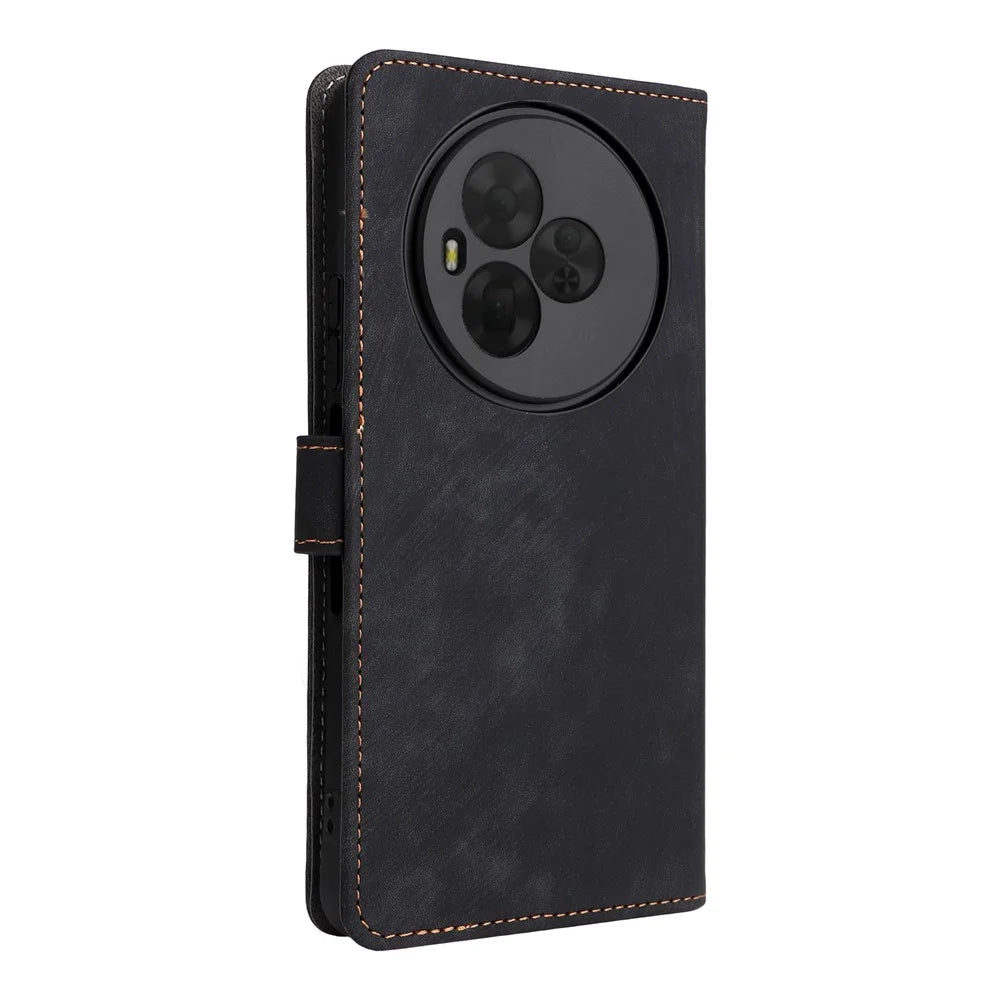 For TCL NxtPaper 60 Ultra 5G Case Wallet RFID Blocking PU Leather Phone Cover Stand with Strap - Black - 7