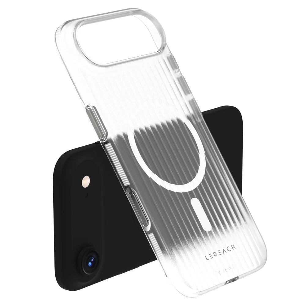 LEREACH TOC Series for iPhone Air Case Flowing Grid PC Phone Cover Compatible with MagSafe - White - 2
