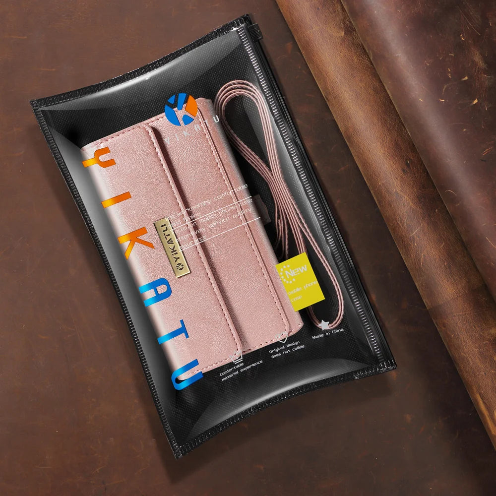 YIKATU For Samsung Galaxy S26 Ultra Case  YK-008 Zipper Wallet Leather Phone Cover with Shoulder Strap - Rose Gold - 4