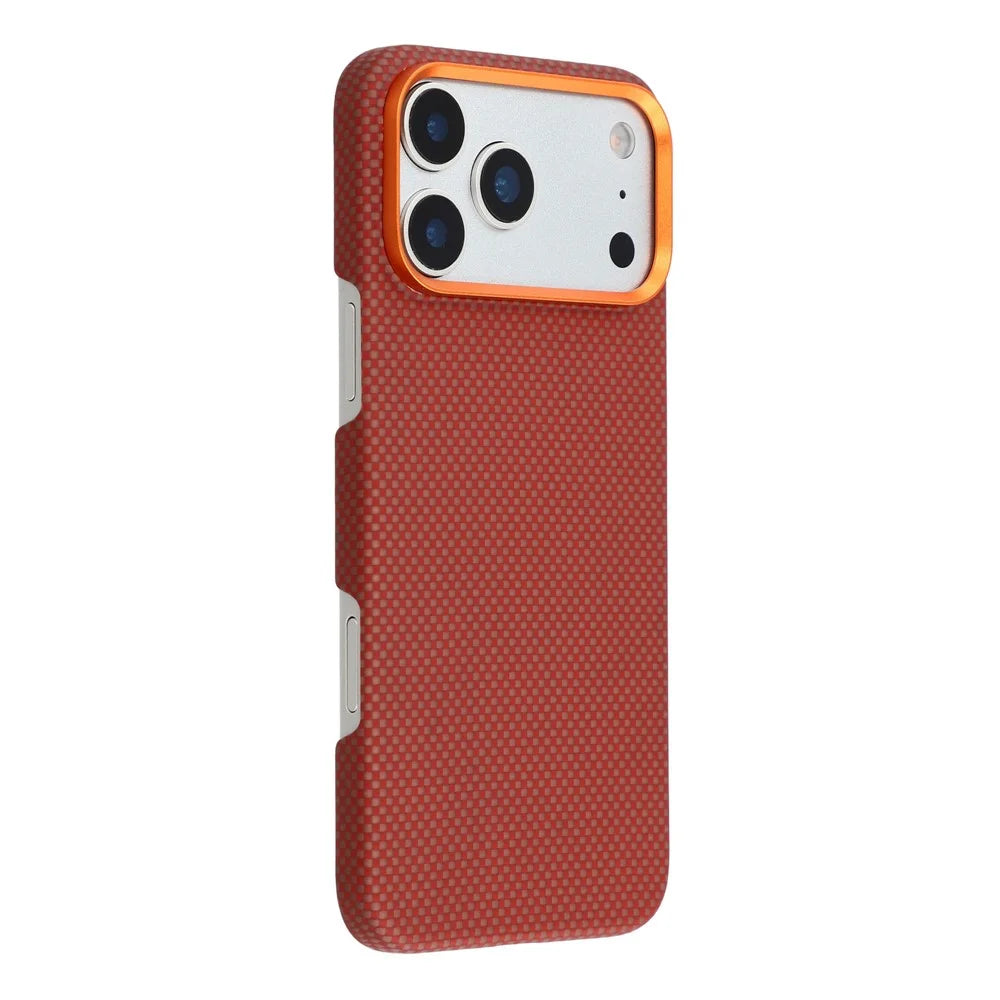 For iPhone 17 Pro Max Magnetic Case Aramid Fiber Phone Cover with Metal Lens Frame - 1