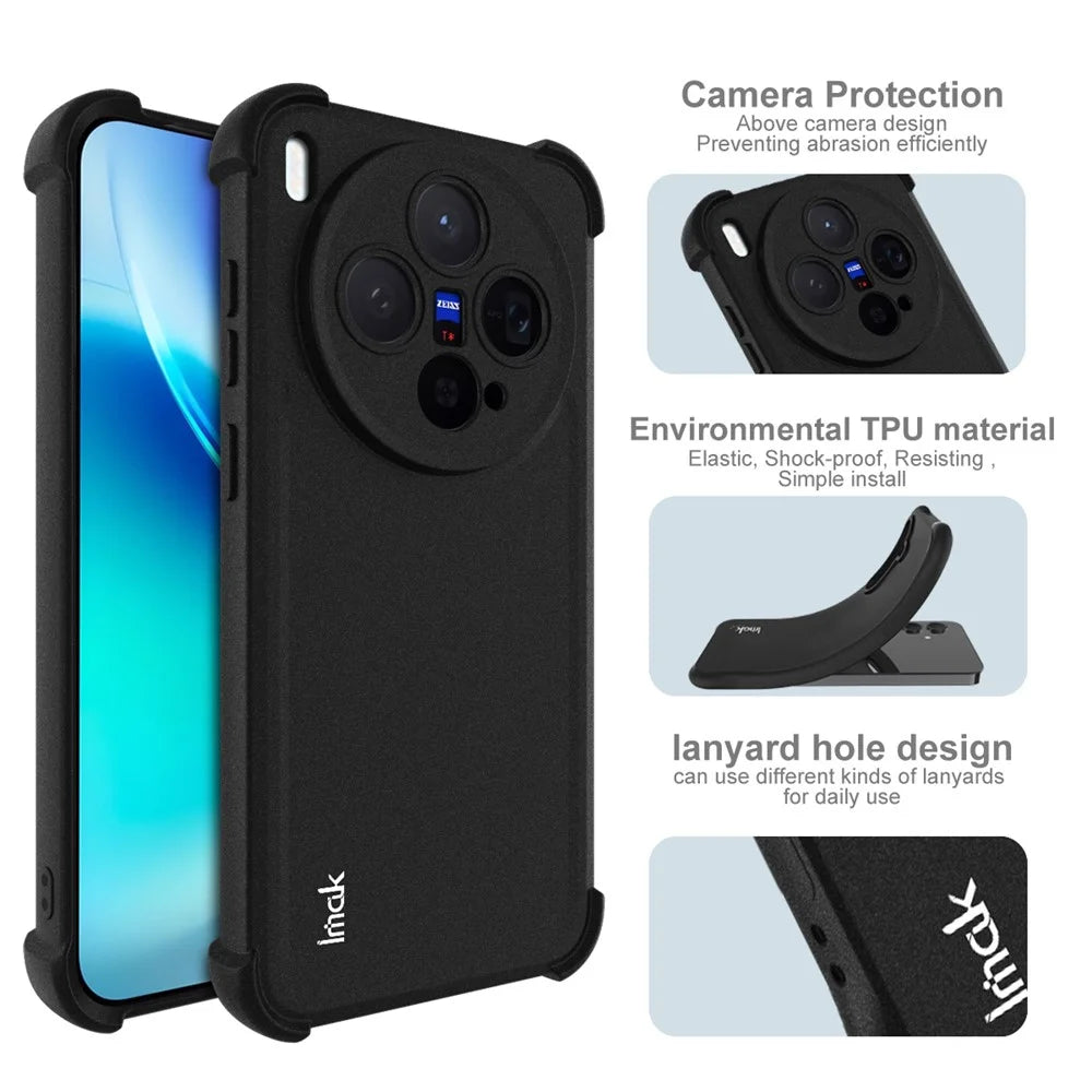 IMAK For vivo X300 5G Case TPU Phone Cover Airbag Shockproof Protection - Matte Black - 5