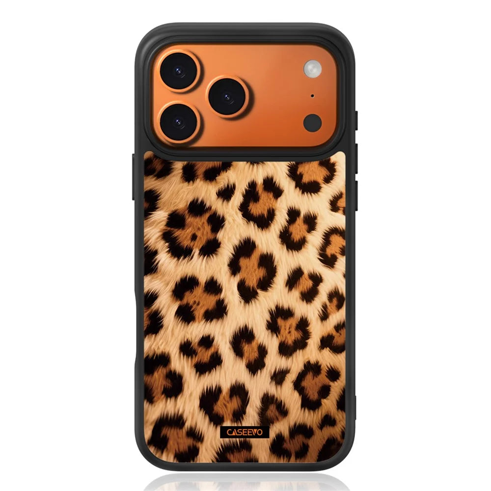CASEEVO For iPhone 17 Pro Max Case Compatible with MagSafe Leopard Pattern TPU PC Phone Cover - Brown - 1
