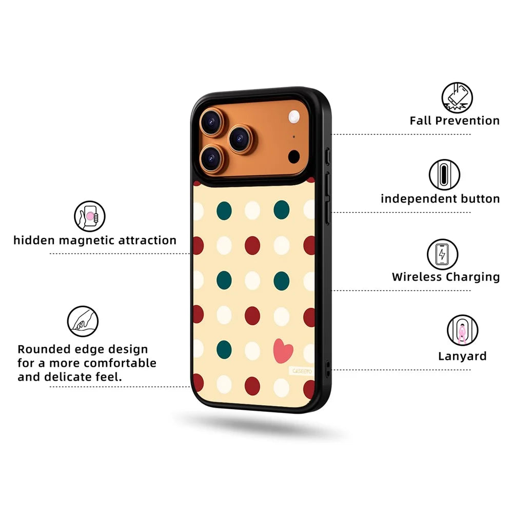 CASEEVO For iPhone 17 Pro Max Case Compatible with MagSafe Round Dot Pattern TPU PC Phone Cover - Sparkling - 2