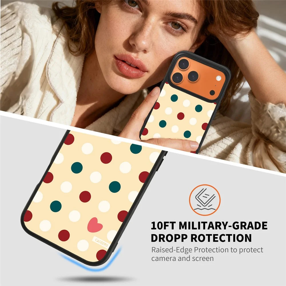 CASEEVO For iPhone 17 Pro Max Case Compatible with MagSafe Round Dot Pattern TPU PC Phone Cover - Sparkling - 4