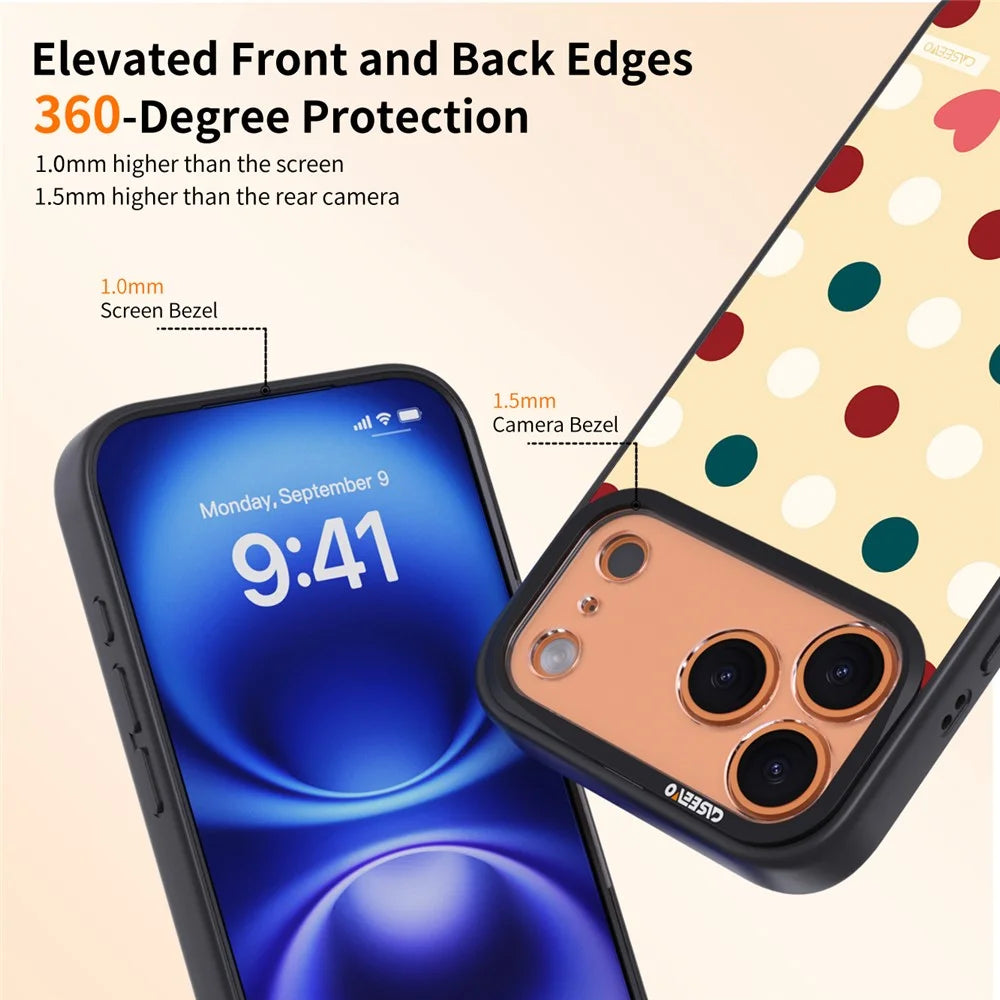 CASEEVO For iPhone 17 Pro Max Case Compatible with MagSafe Round Dot Pattern TPU PC Phone Cover - Sparkling - 7