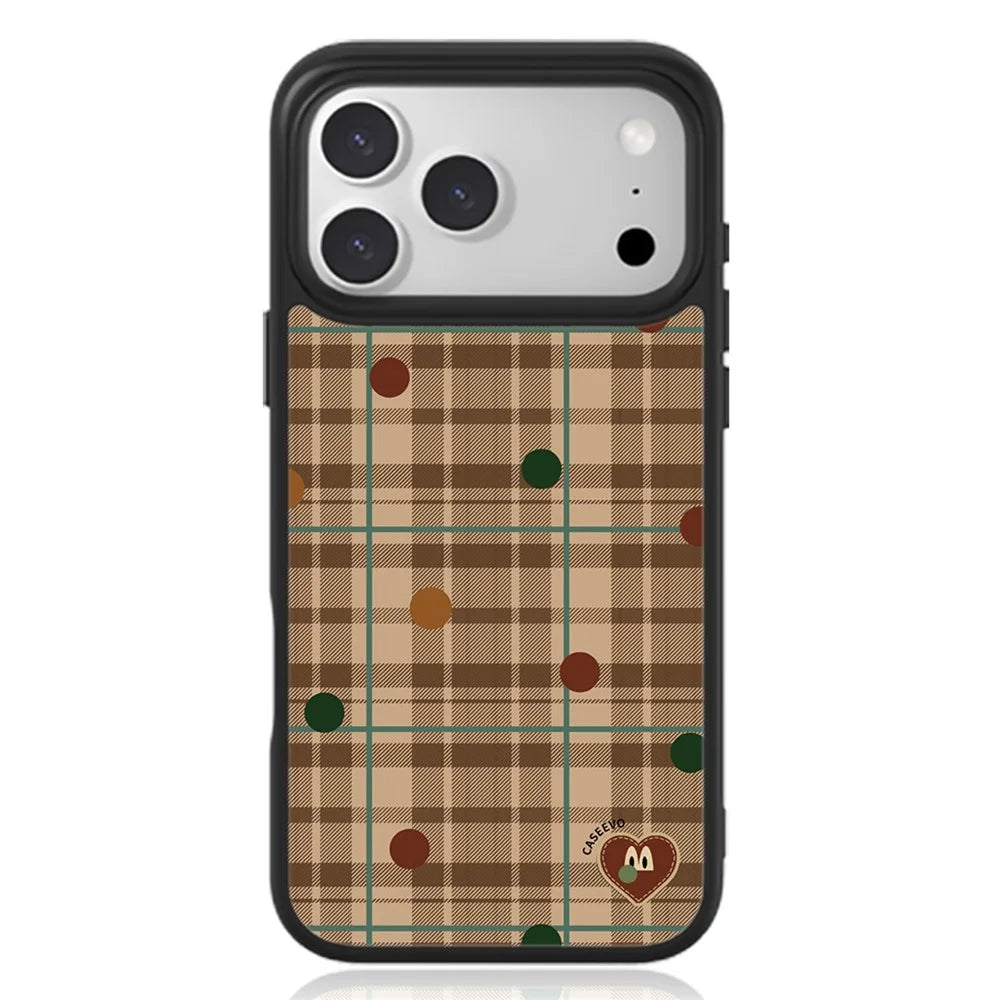 CASEEVO For iPhone 17 Pro Max Case Compatible with MagSafe Grid Pattern TPU PC Phone Cover - Colorful British Plaid - 1