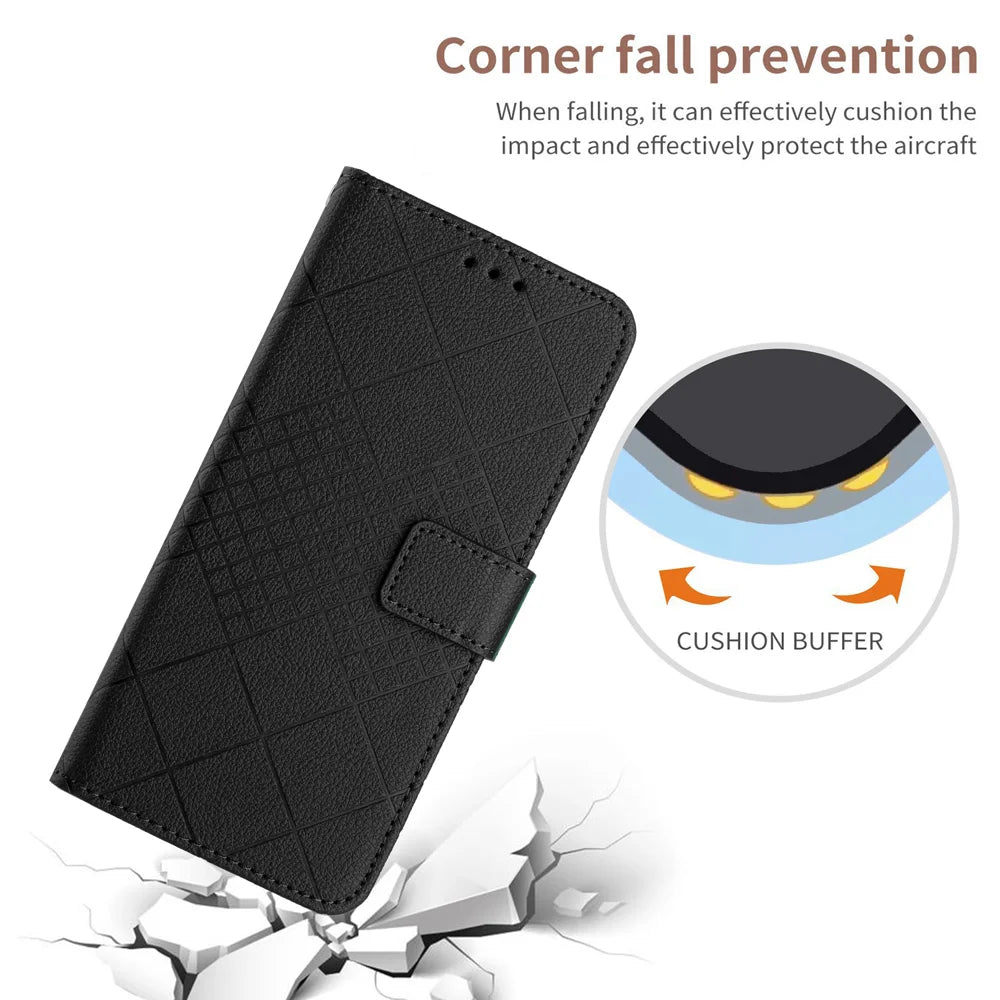 For Samsung Galaxy S26 Ultra Case Wallet Imprint PU Leather Flip Folio Phone Cover - Black - 4