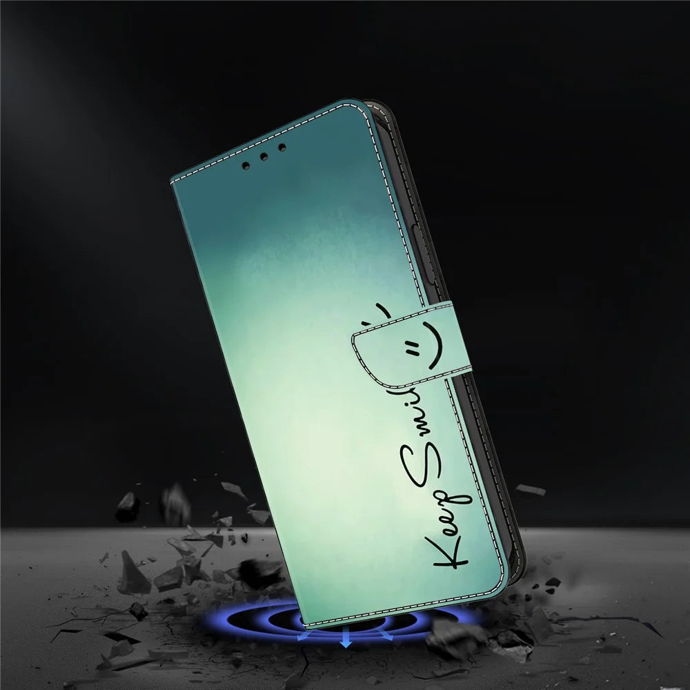 For Samsung Galaxy S26+ Case PU Leather Wallet Phone Cover with Stand - Keep Smile - 4