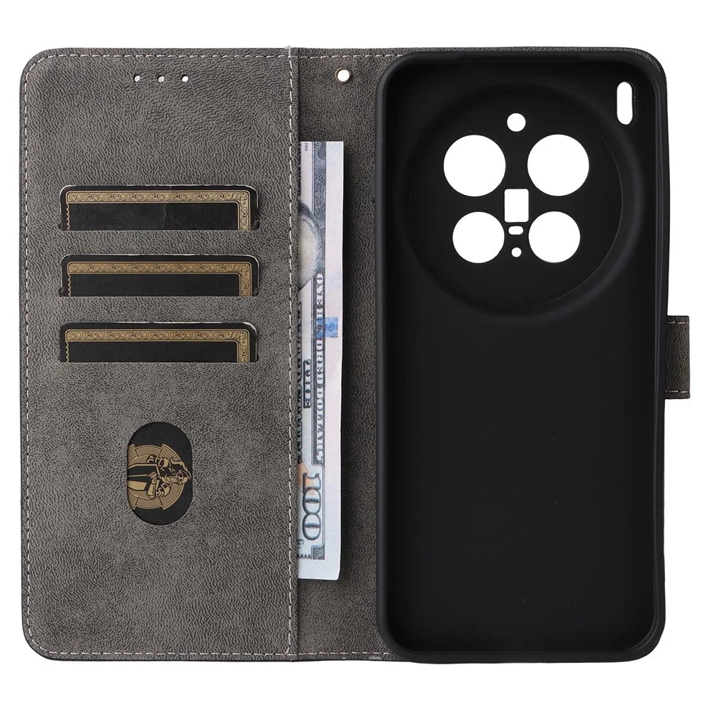 For vivo X300 Pro 5G Case Wallet RFID Blocking PU Leather Phone Cover Stand with Strap - Black - 3