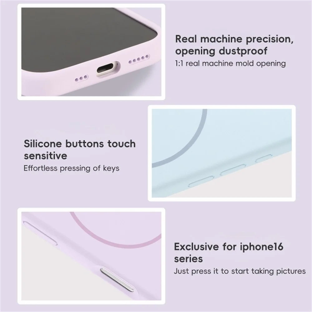 For iPhone 12 Pro Max Case Compatible with MagSafe Liquid Silicone Anti-Drop Phone Cover - Black - 4