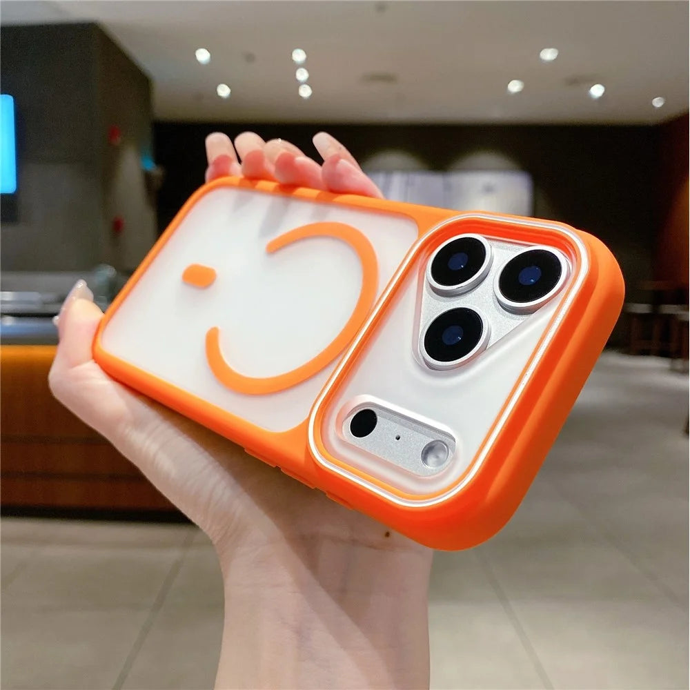 For iPhone 18 Pro Max / 17 Pro Max Case Compatible with MagSafe Large Viewing Window TPU + PC Shockproof Phone Cover - Orange - 2