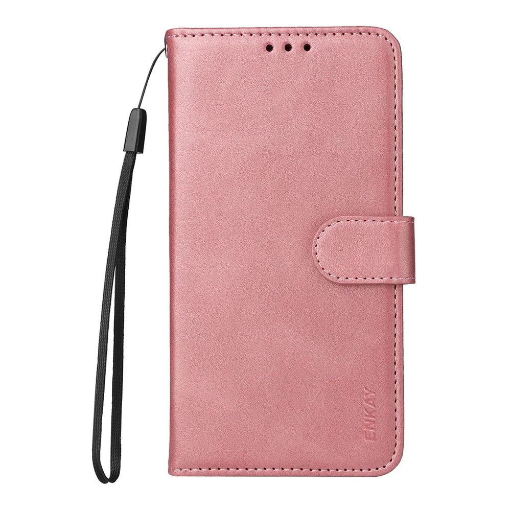 ENKAY HAT PRINCE For TECNO Spark Go 2025 PU Leather Wallet Case   Phone Stand Cover with 9H Tempered Glass - Pink - 2