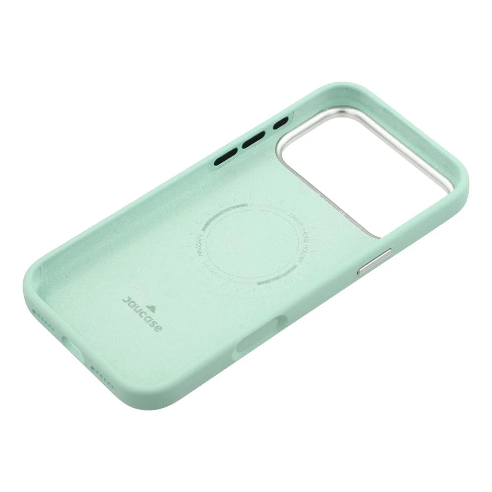 JAUCASE For iPhone 17 Pro Case Compatible with MagSafe Metal Camera Frame Liquid Silicone Phone Cover - Green - 7