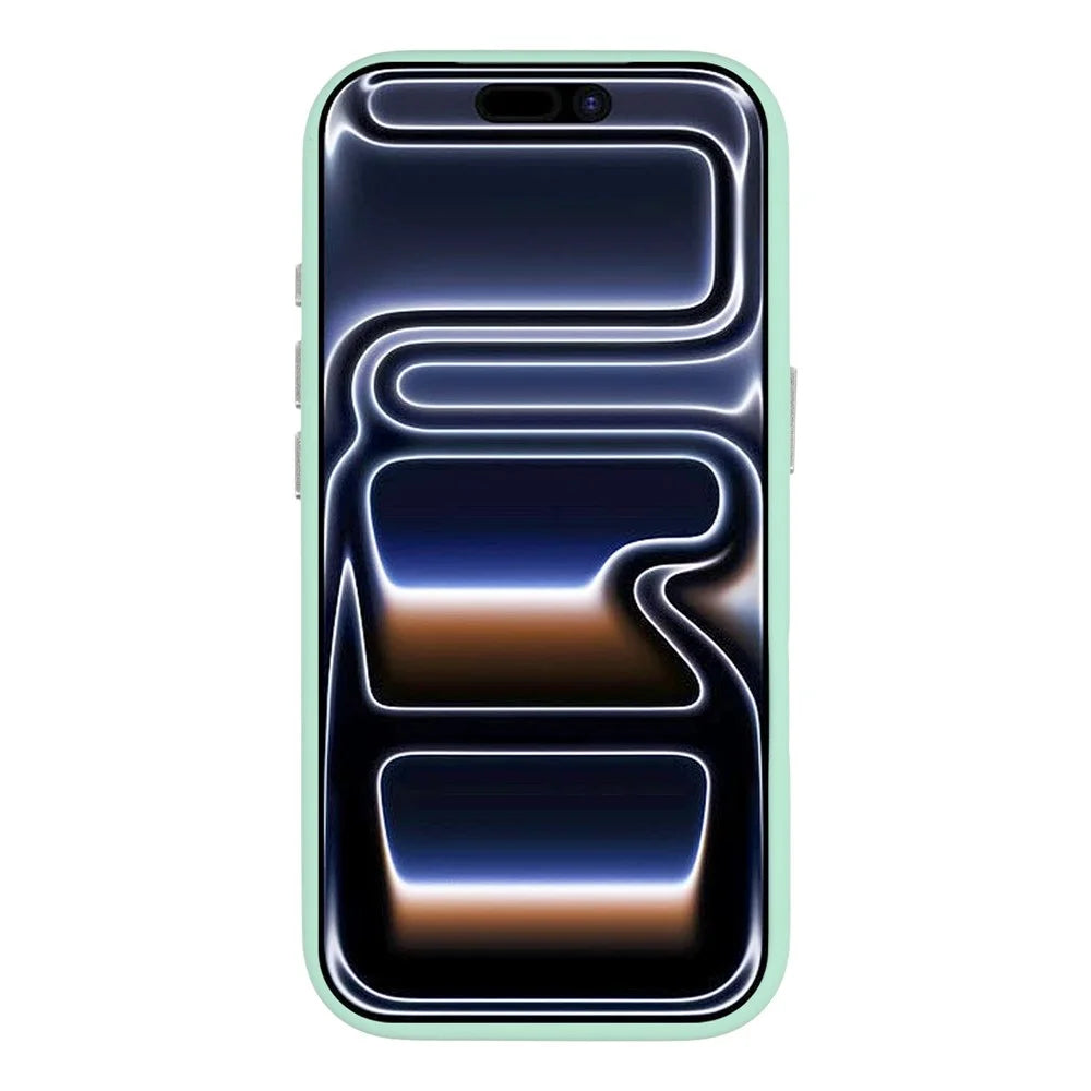 JAUCASE For iPhone 17 Pro Max Case Compatible with MagSafe Rhinestone Decor Metal Camera Frame Liquid Silicone Phone Cover - Green - 2
